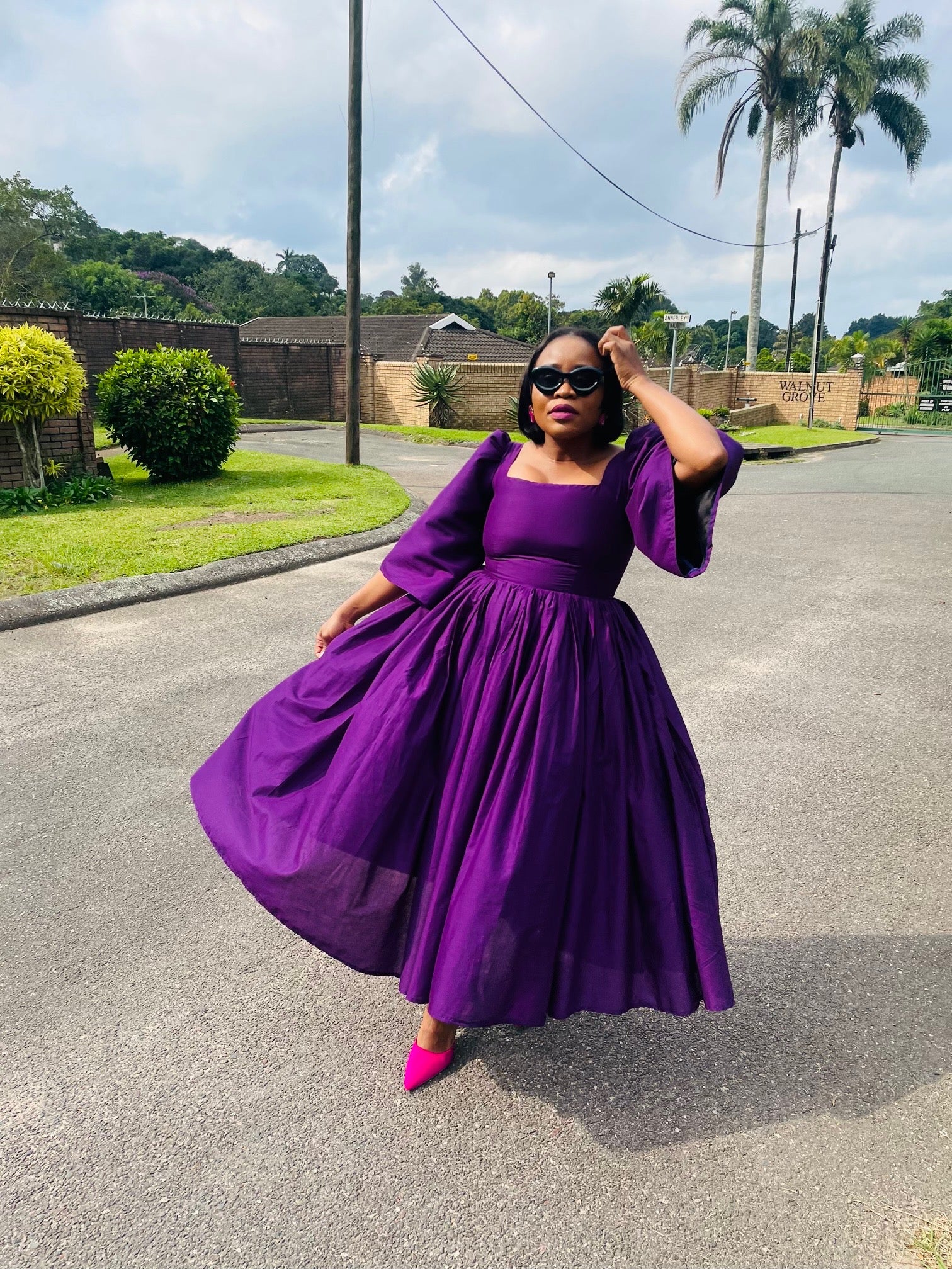 Phiwe Plum Flare Dress