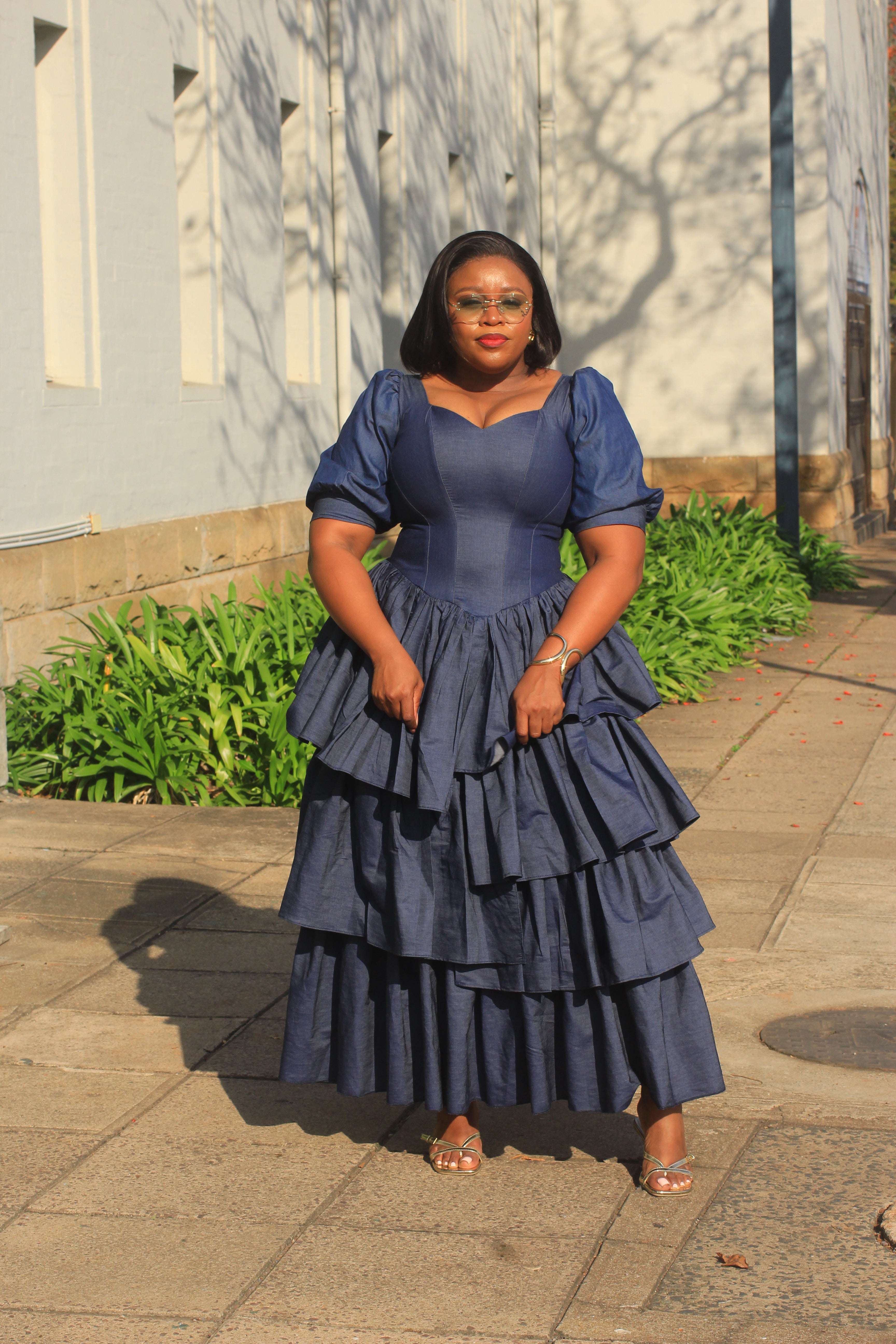 Naledi Tiered Denim Dress