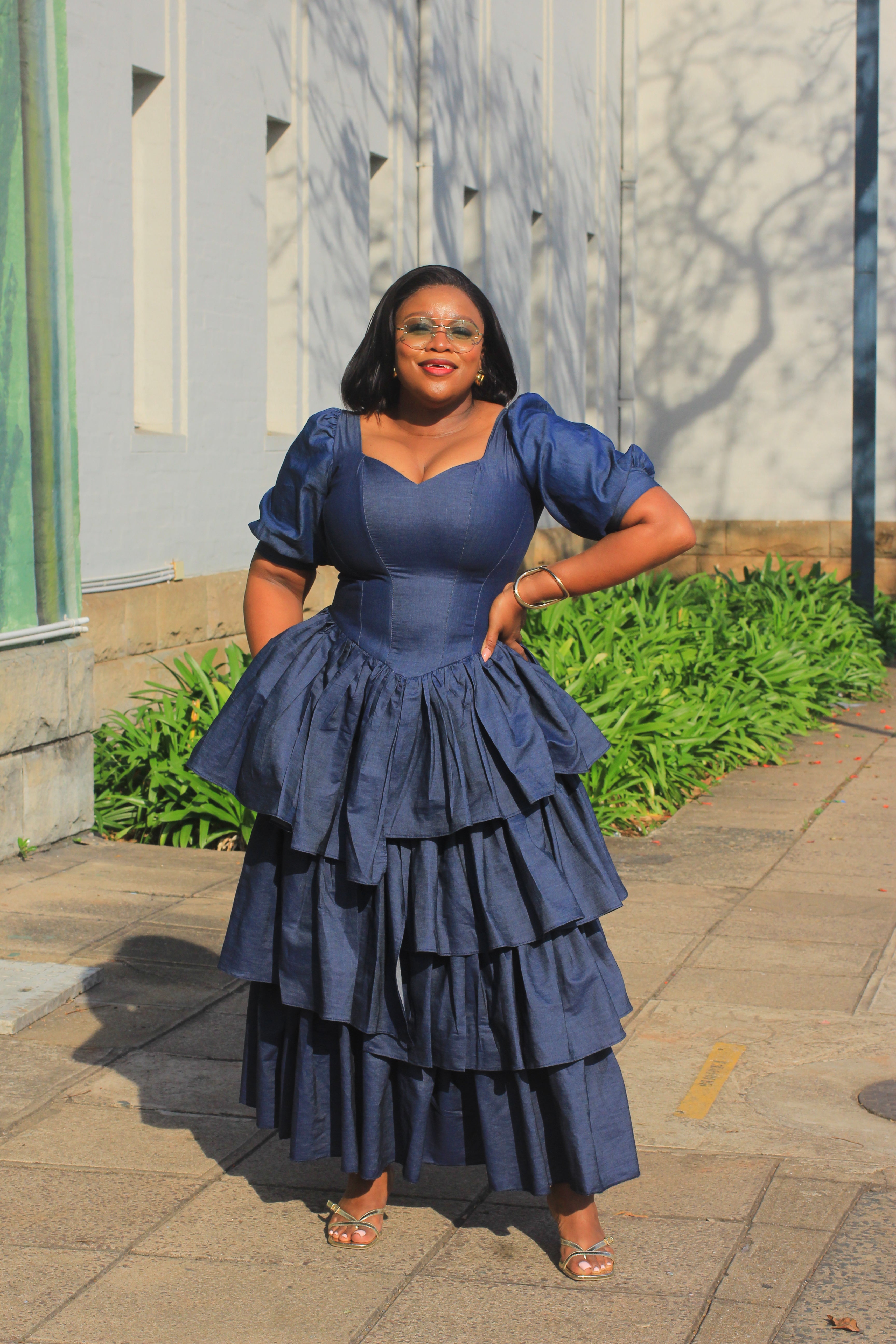 Naledi Tiered Denim Dress