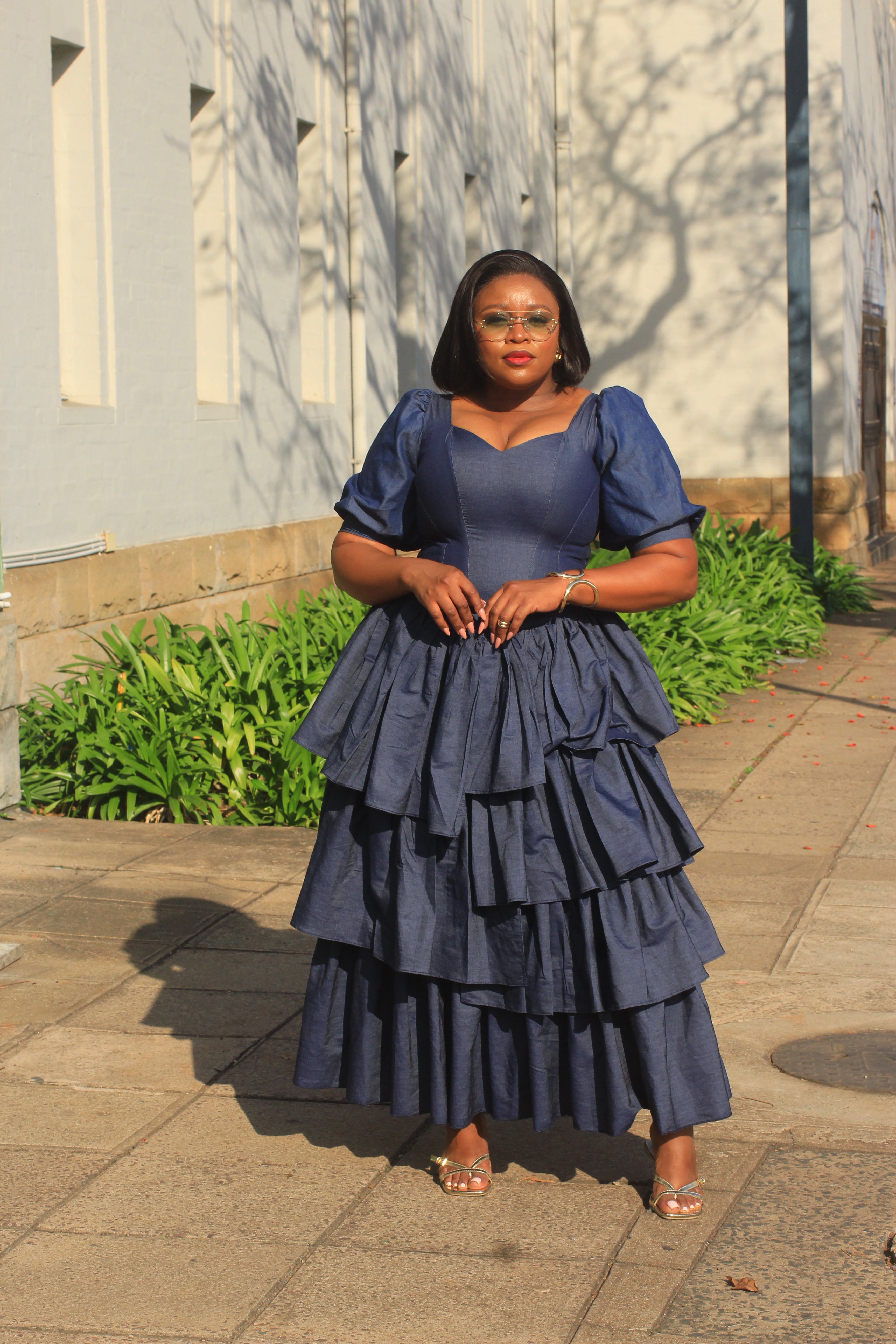 Naledi Tiered Denim Dress