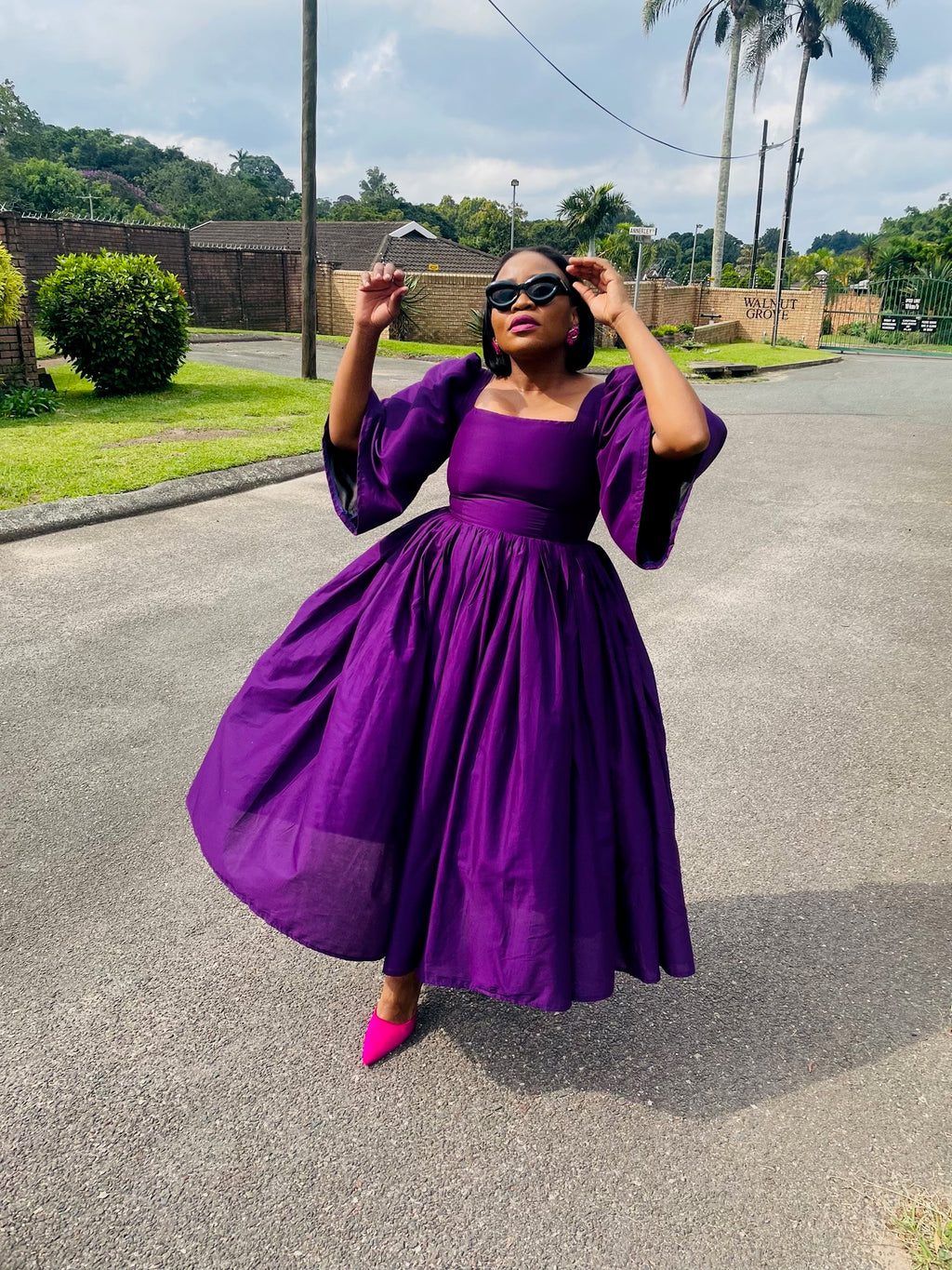 Phiwe Plum Flare Dress