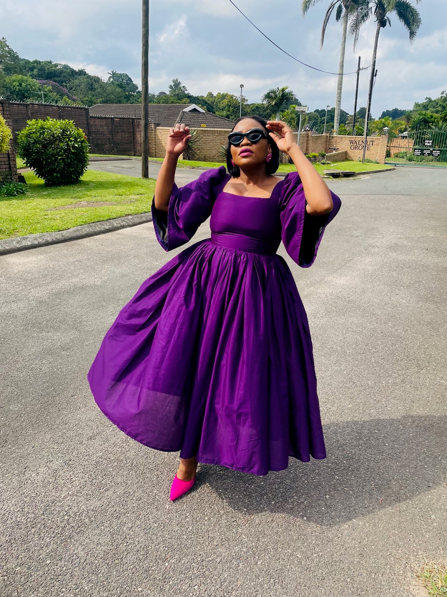Phiwe Plum Flare Dress