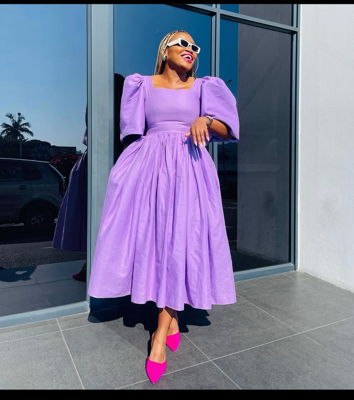 Phiwe lilac flare dress