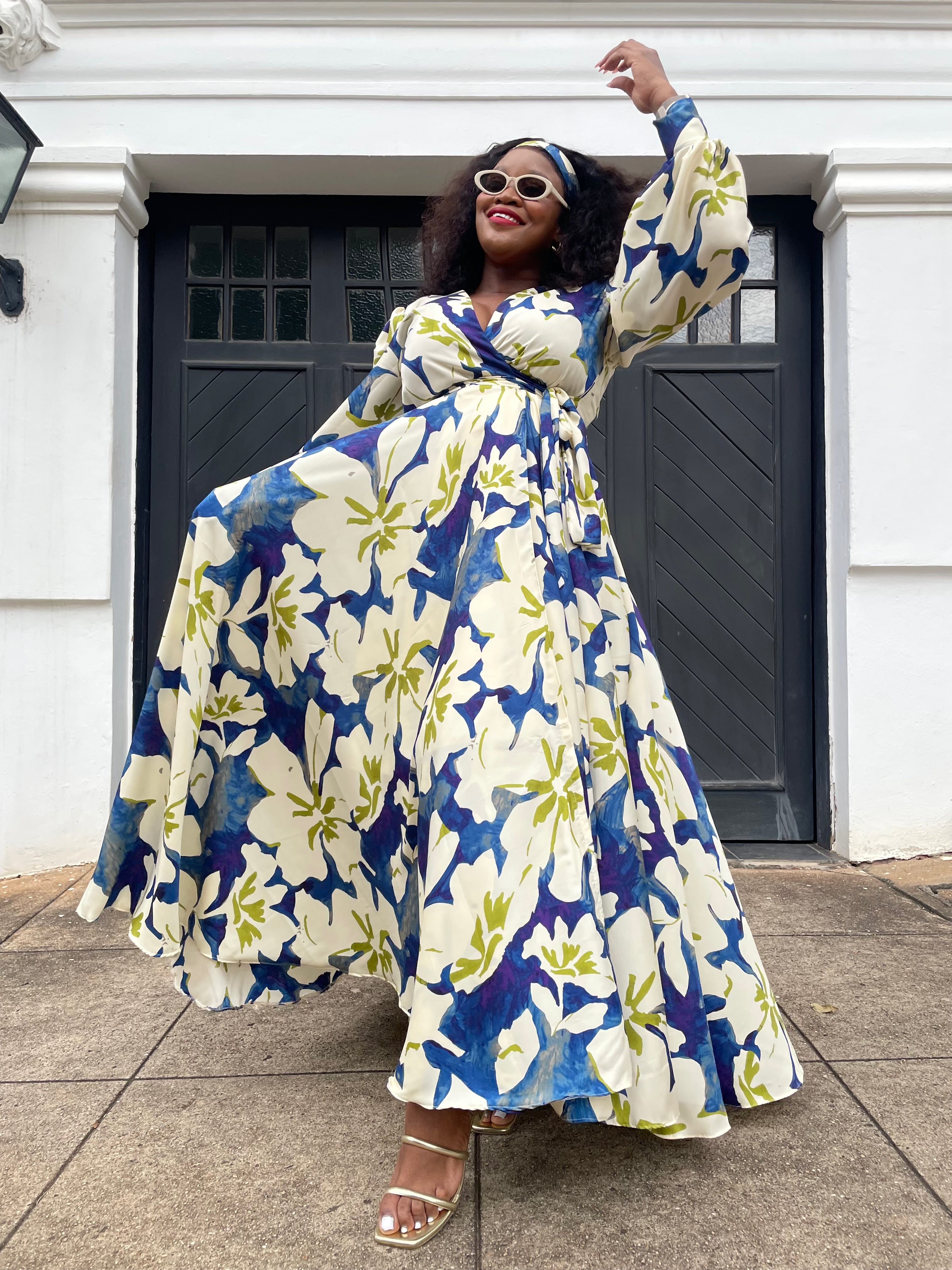 Nandi satin wrap dress